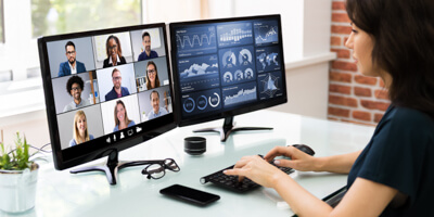 Female - online conference meeting