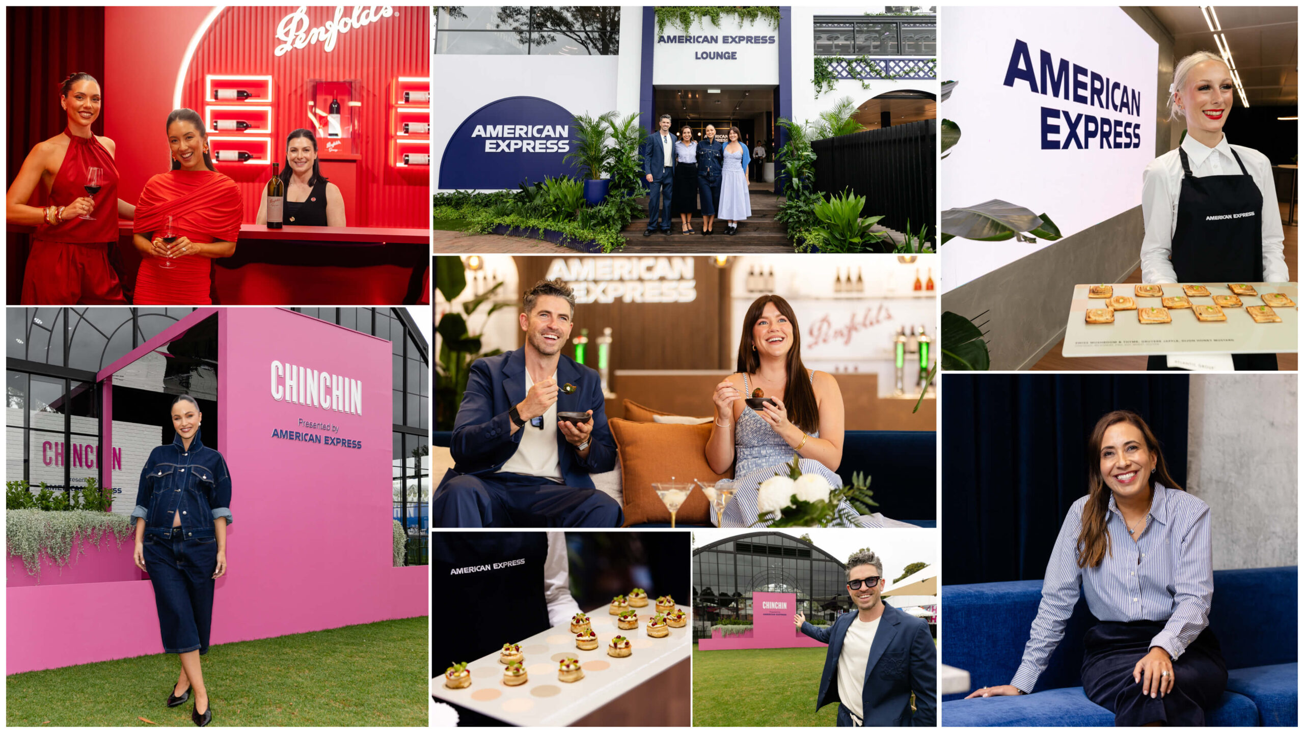 Collage of different shots from AMEX media day